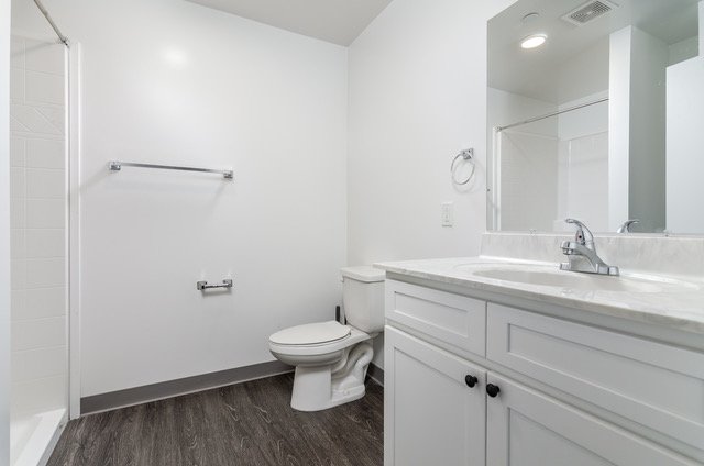 Elegant bedroom with study area luxury apartments Johnson City